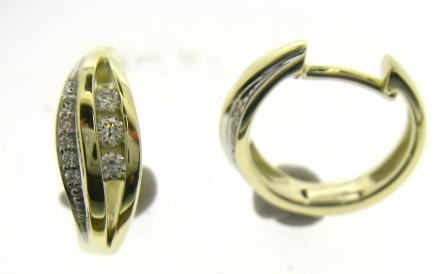 9ct Yellow Gold Cubic Zirconia Huggie Earrings