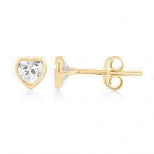 9ct Yellow Gold Cubic Zirconia Circle Earrings