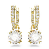 Swarovski Stilla Drop Earrings - Gold Tone-Plated - White