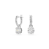 Swarovski Constella Drop Earrings - Rhodium Plated - White