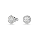 Swarovski Una Stud Earrings - Rhodium Plated - White