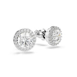 Swarovski Una Stud Earrings - Rhodium Plated - White