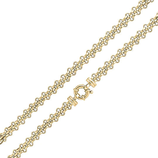 Handmade 9ct Yellow Gold Brick Link Necklace