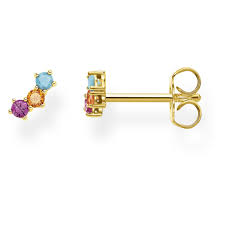 Thomas Sabo Yellow Gold Plated Single Coloured Stones Erg Earrings
