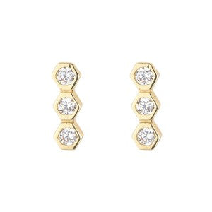 9ct Yellow Gold Cubic Zirconia Pear Drop Earrings