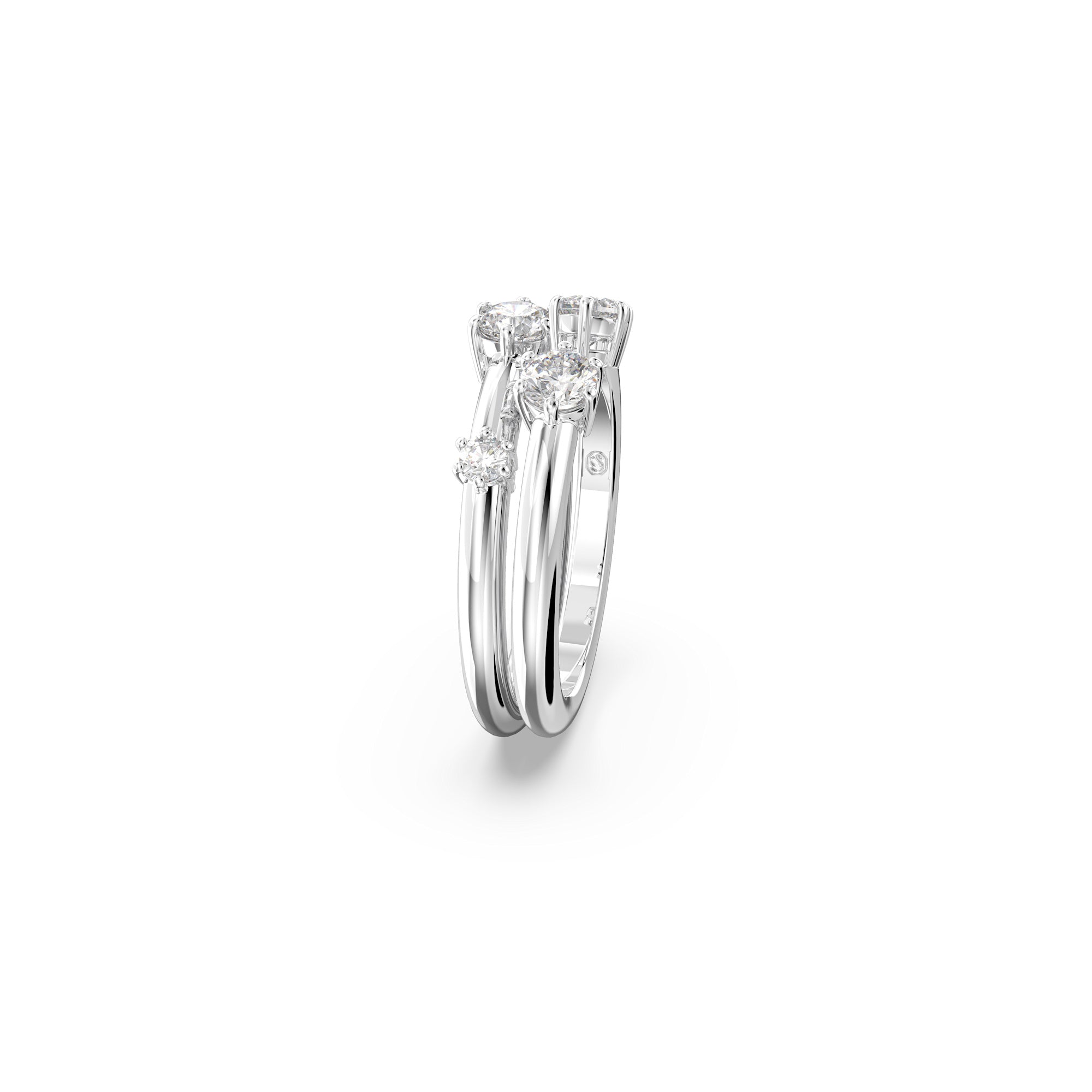 Swarovski Rhodium Plate Constella Ring Set