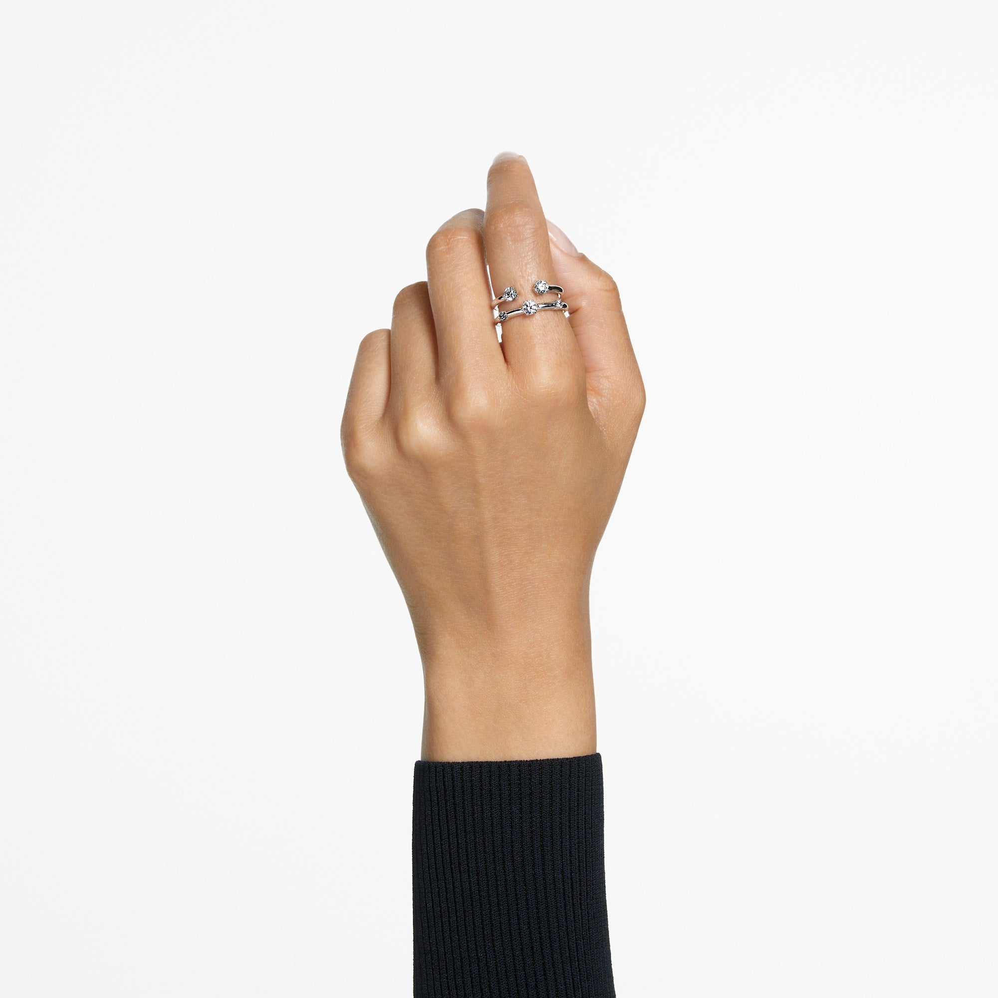 Swarovski Rhodium Plate Constella Ring Set