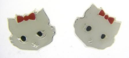 Sterling Silver Hello Kitty Stud Earrings