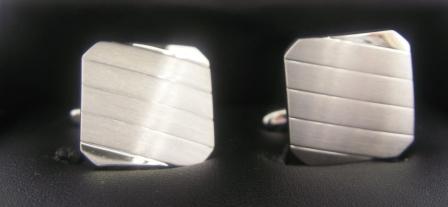 Classic Rhodium Plated Square Cufflinks