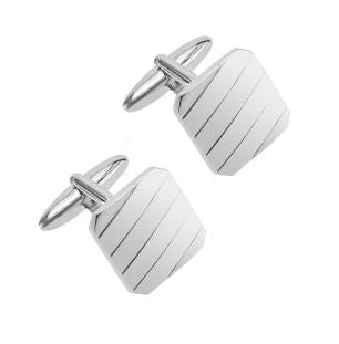 Classic Rhodium Plated Square Cufflinks