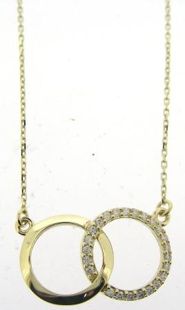 9ct Yellow Gold CZ Circle Pendant