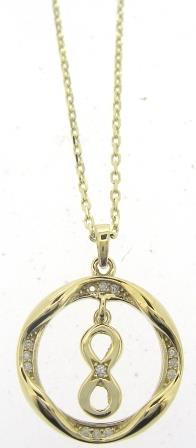9Y CZ Infinity Inset Circle Pndt