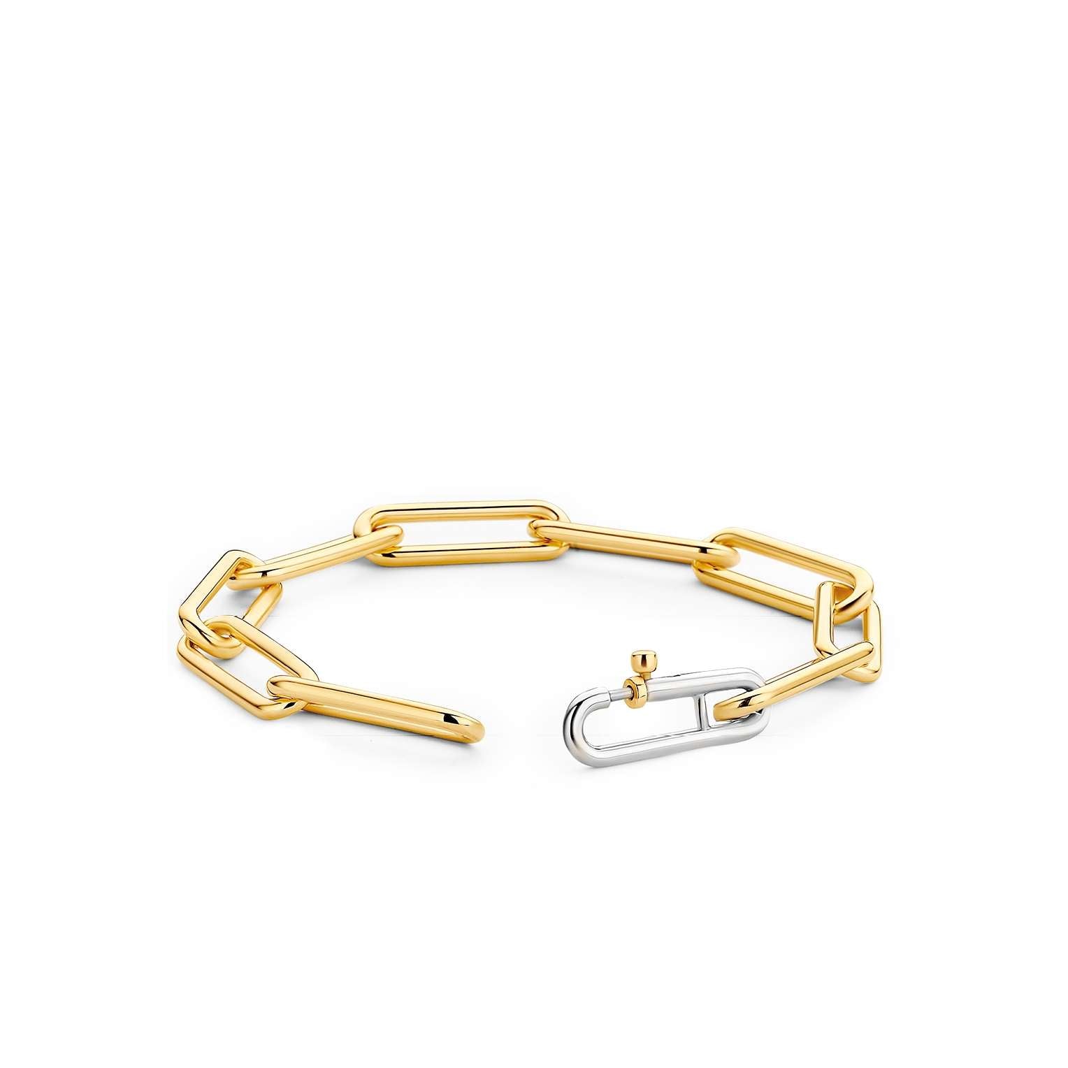 Ti Sento Sterling Silver & Yellow Gold Plated Paperlink Bracelet - M/8'