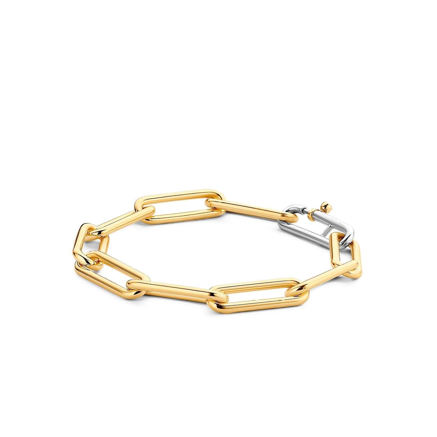 Ti Sento Sterling Silver & Yellow Gold Plated Paperlink Bracelet - M/8'