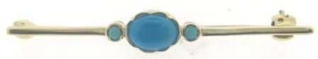 Vintage 9ct Yellow Gold Turquoise Brooch