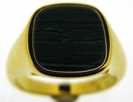 Thomas Sabo Yellow Gold Plated Sterling Silver Ring with Created Green Stone