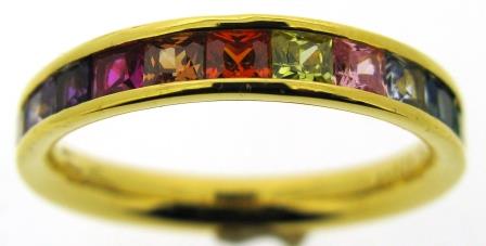 Thomas Sabo Sterling Silver Yellow Gold Plated Multicoloured Ring