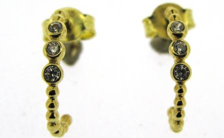 9ct Yellow Gold Cubic Zirconia Hoop Earrings