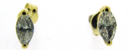9ct Yellow Gold Fancy Double Open Oval Diamond Stud Earrings