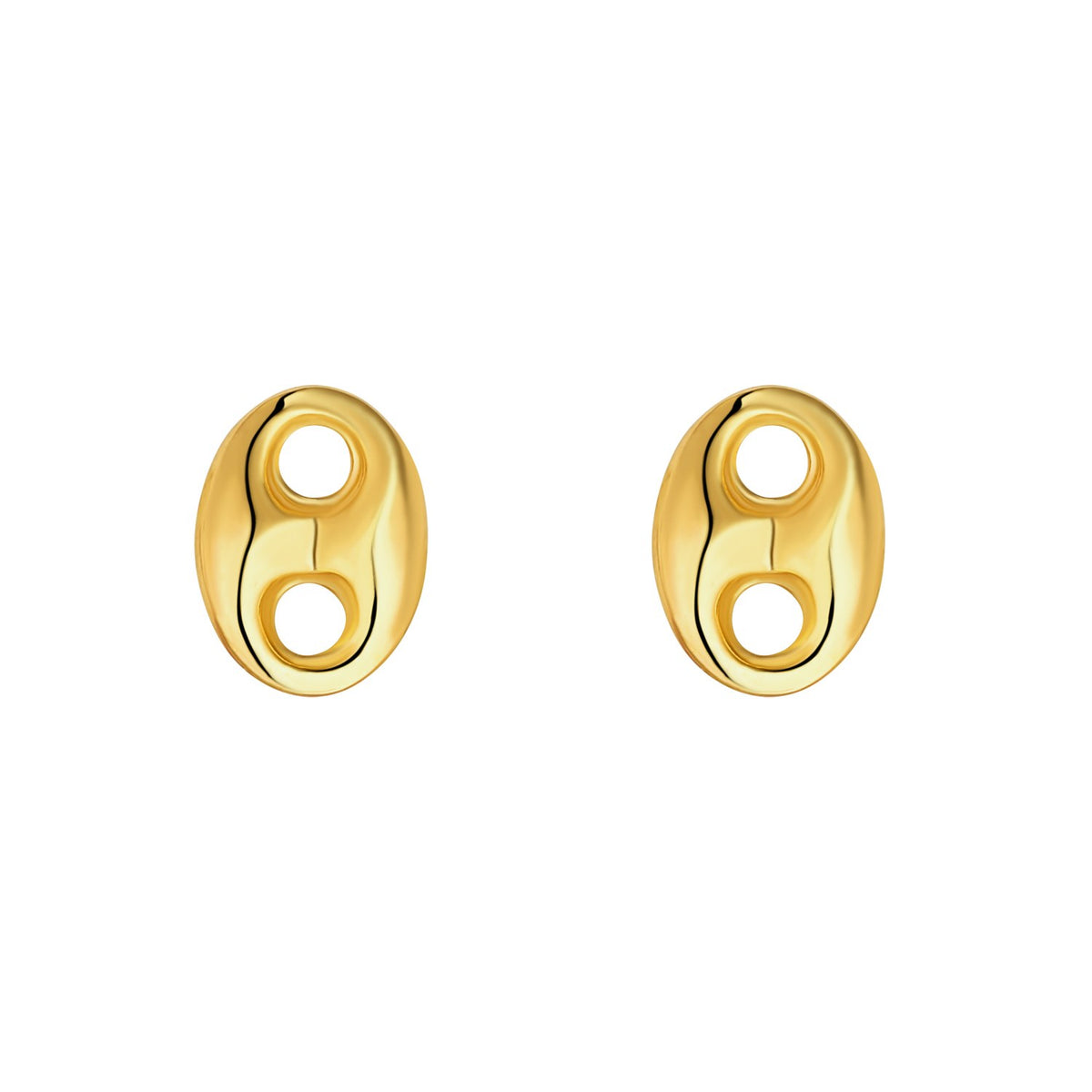 9ct Yellow Gold Link Stud Earrings