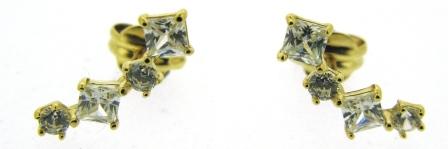 9ct Yellow Gold Marquise Cut Cubic Zirconia Stud Earrings