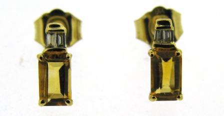 9ct Yellow Gold Ruby and CZ Pear Shape Stud Earrings