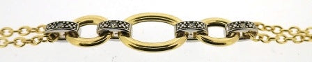9ct Yellow Gold CZ Oval Double Chain Bracelet