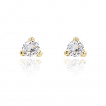 9ct Yellow Gold Cubic Zirconia Trilliant Stud Earrings