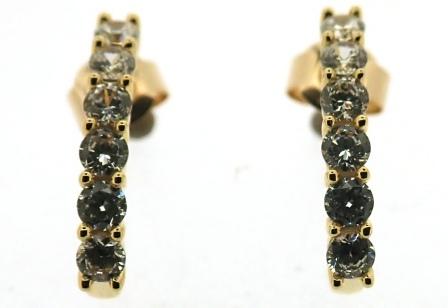 9ct Yellow Gold Chunky Twist Half Hoop Earrings