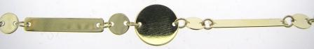 9ct Yellow Gold Bar & Circle Link Bracelet