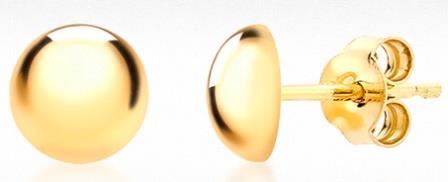 9ct Yellow Gold Dome Stud Earrings