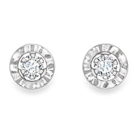 9ct White Gold Cubic Zirconia Stud Earrings