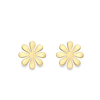 9ct Yellow Gold Flower Stud Earrings