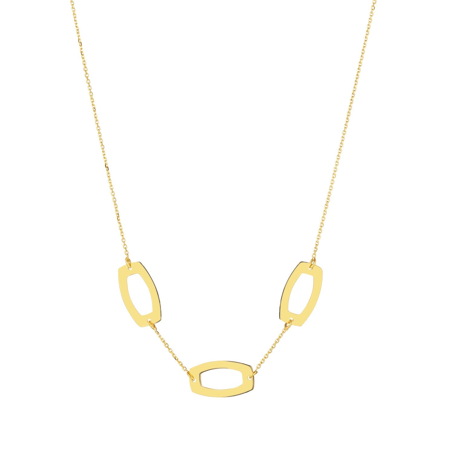 9ct Yellow Gold Open Oval Necklace