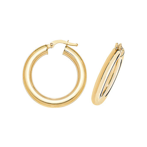 Elegant 9ct Yellow Gold Cubic Zirconia Huggie Earrings