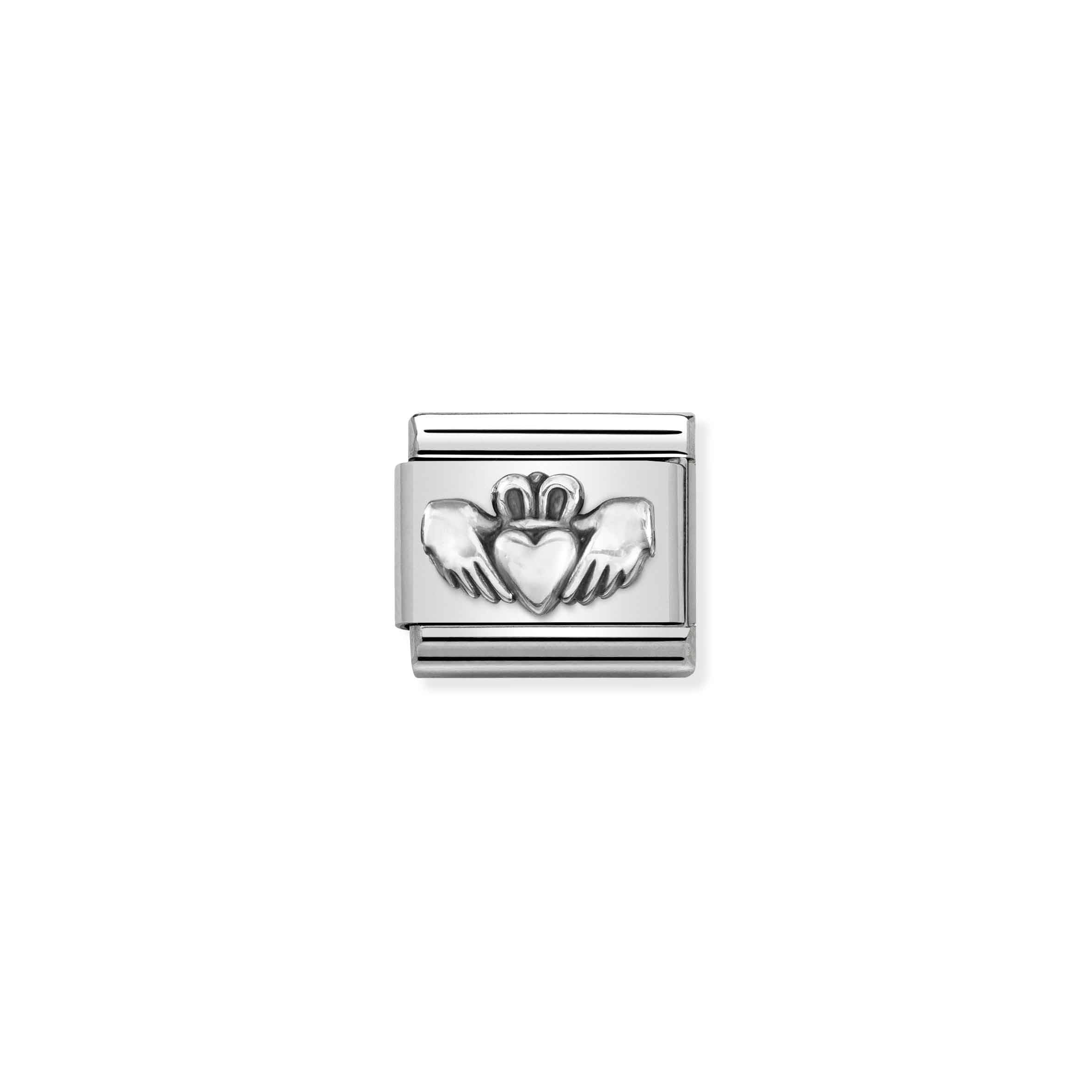 Nomination Composable Classic Claddagh Stainless Steel & Sterling Silver Link