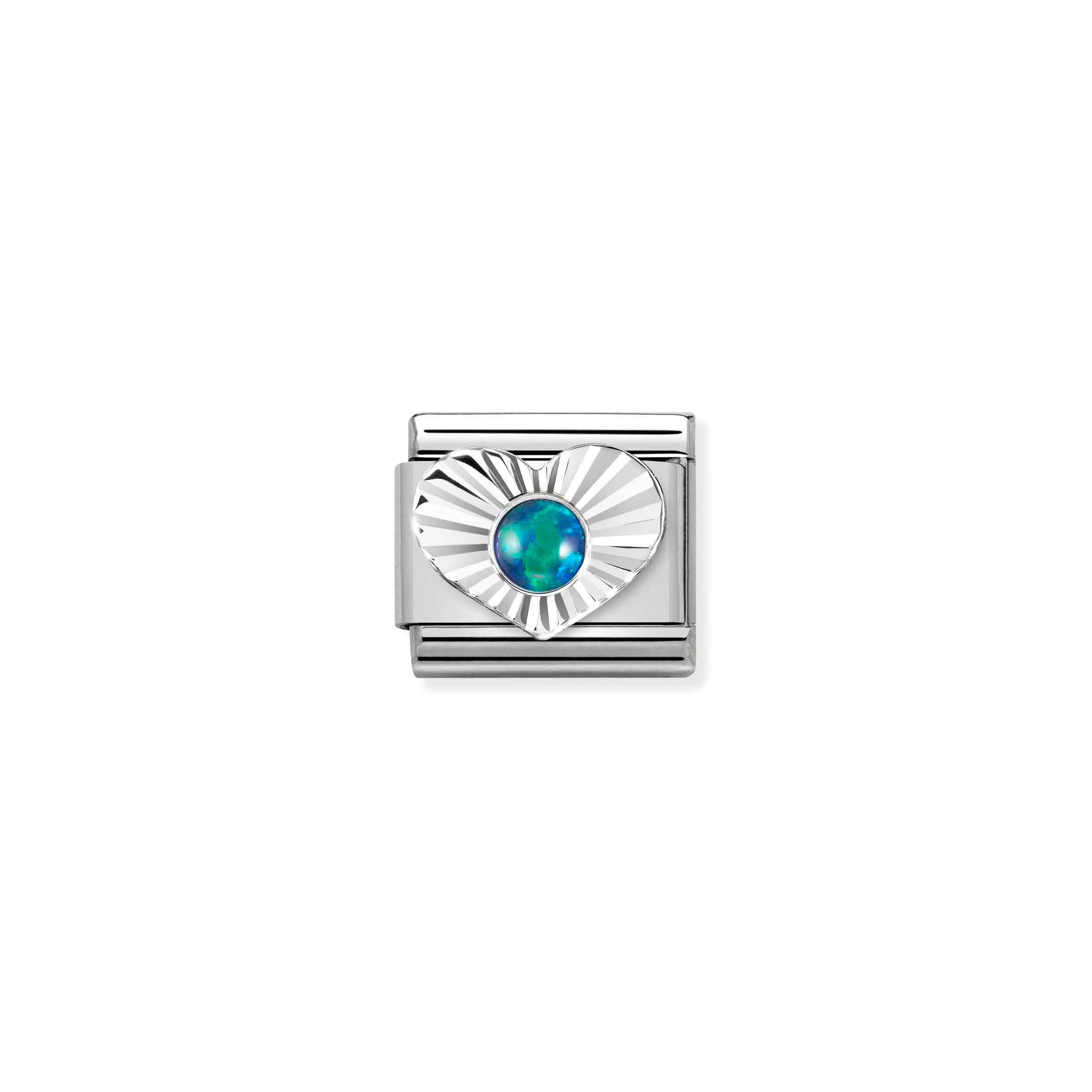 Nomination Composable Classic Green Opal Heart Link
