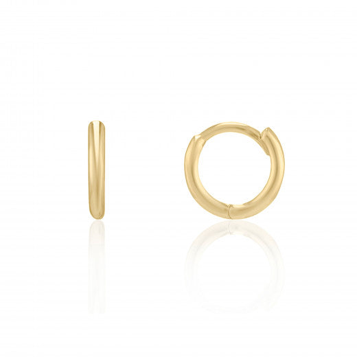 9ct Yellow Gold Three Row CZ Half Hoop Earrings