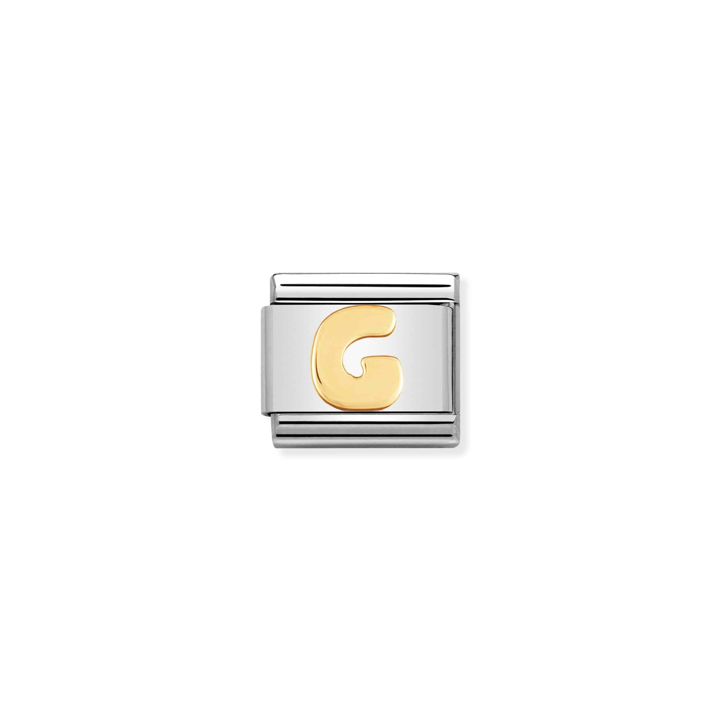 Nomination Composable Classic 'G' Letter Charm, Stainless Steel & Yellow Gold