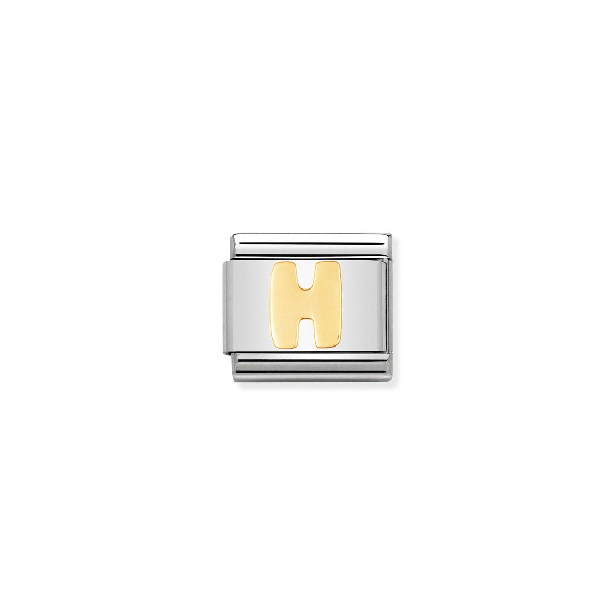Nomination Letter 'H' - Stainless Steel / Yellow Gold