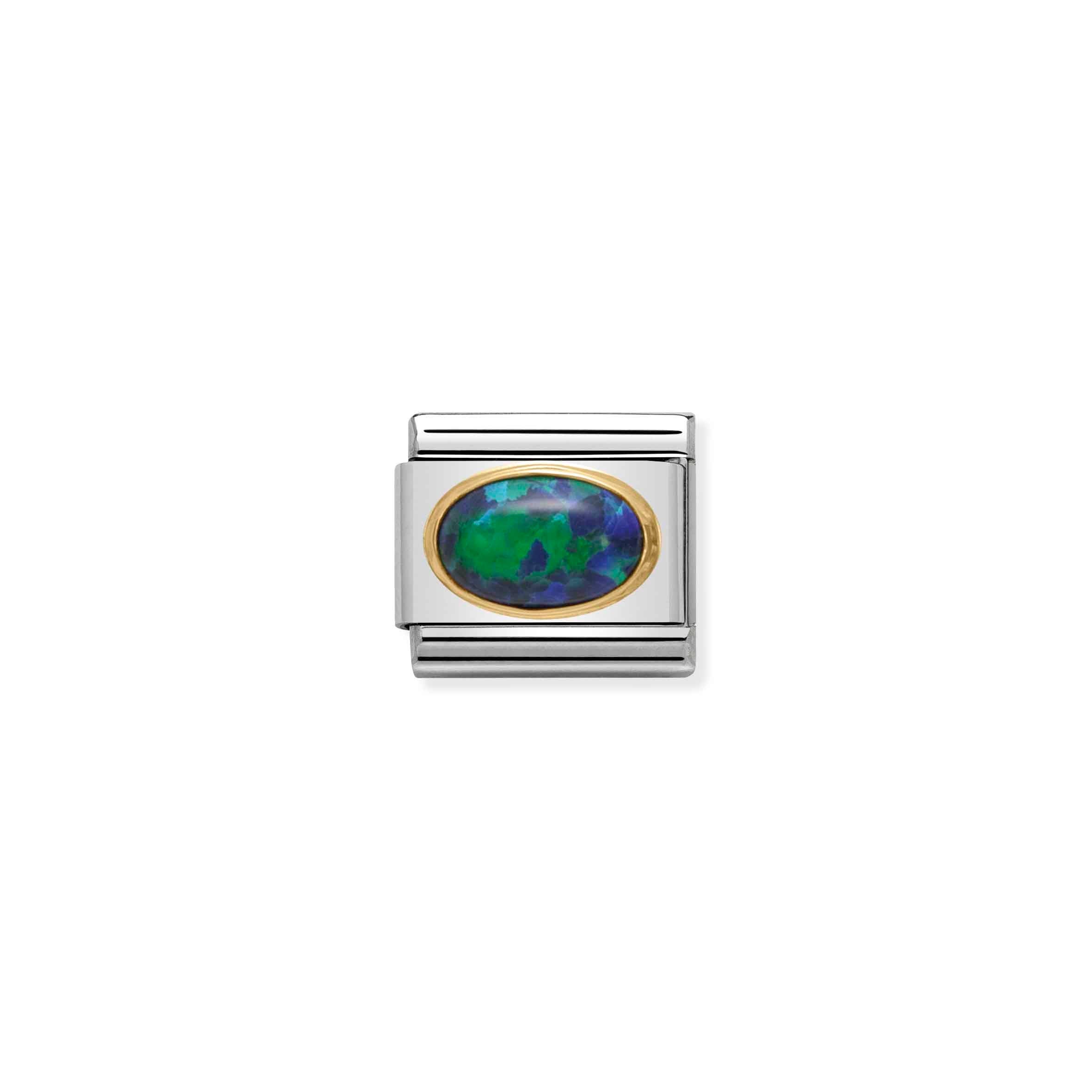 Nomination Composable Classic Green Opal Oval Stone Link