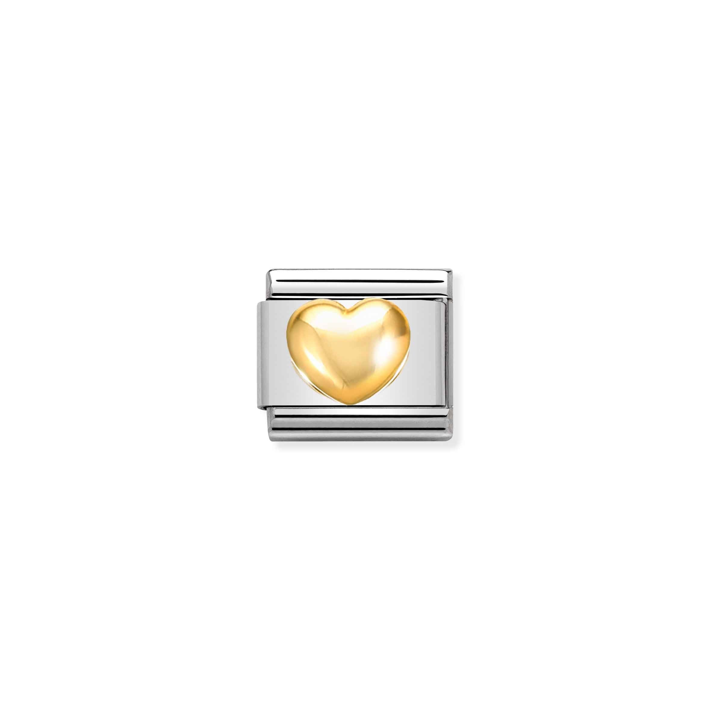Nomination Composable Classic 'Love' Raised Heart Two-Tone Link