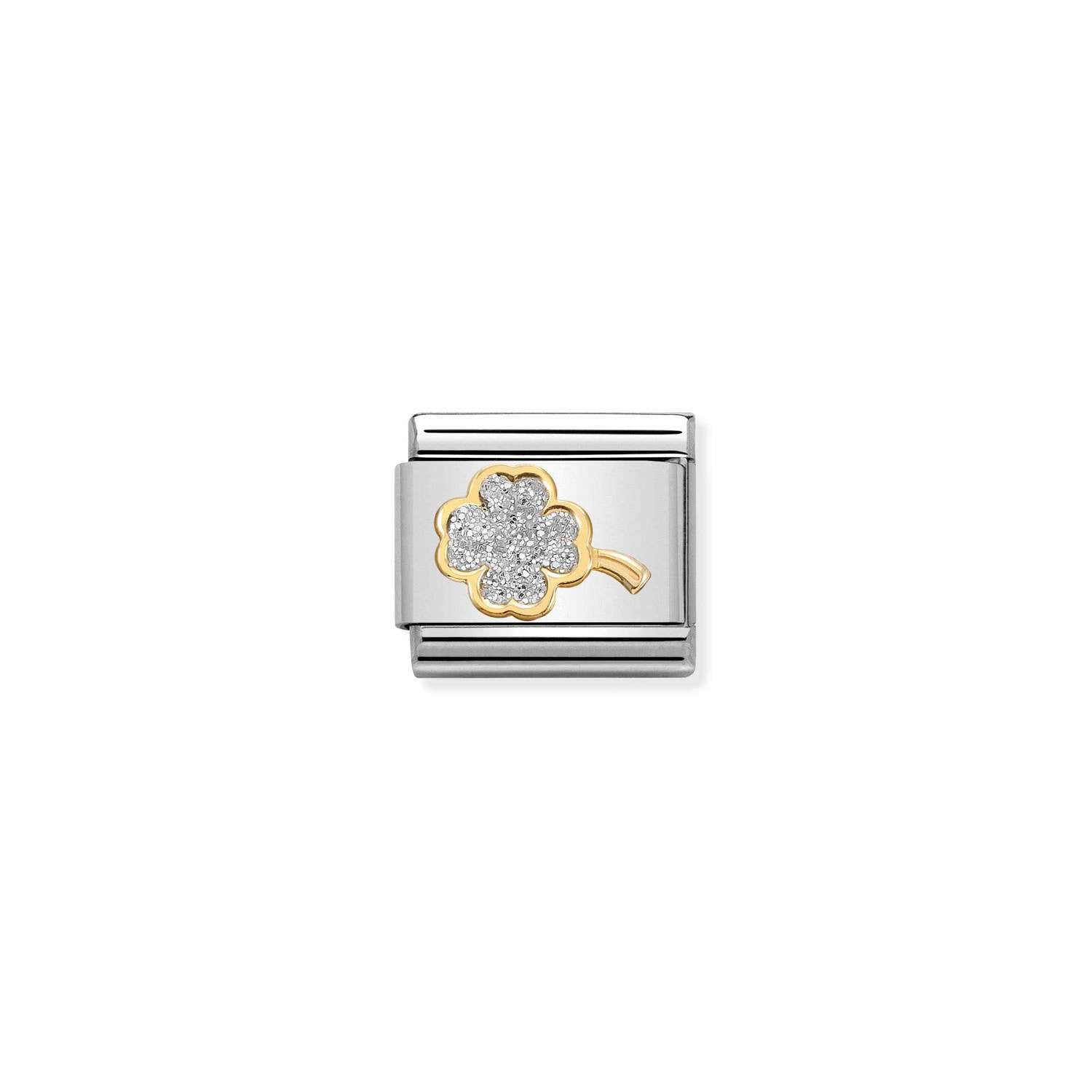 Nomination Composable Classic Silver Four-Leaf Clover Glitter Link