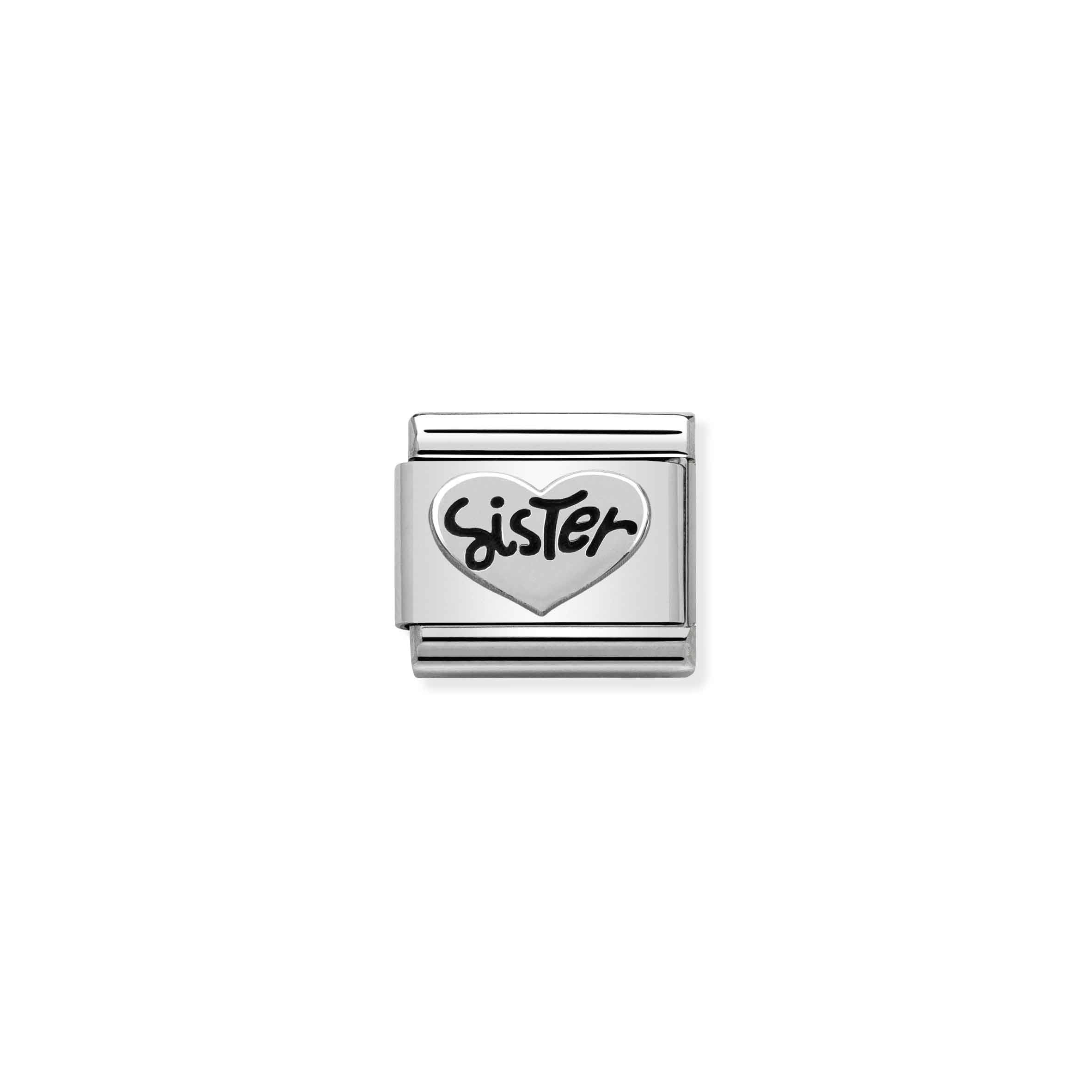 Nomination Composable Classic Oxidised Sister Heart Charm