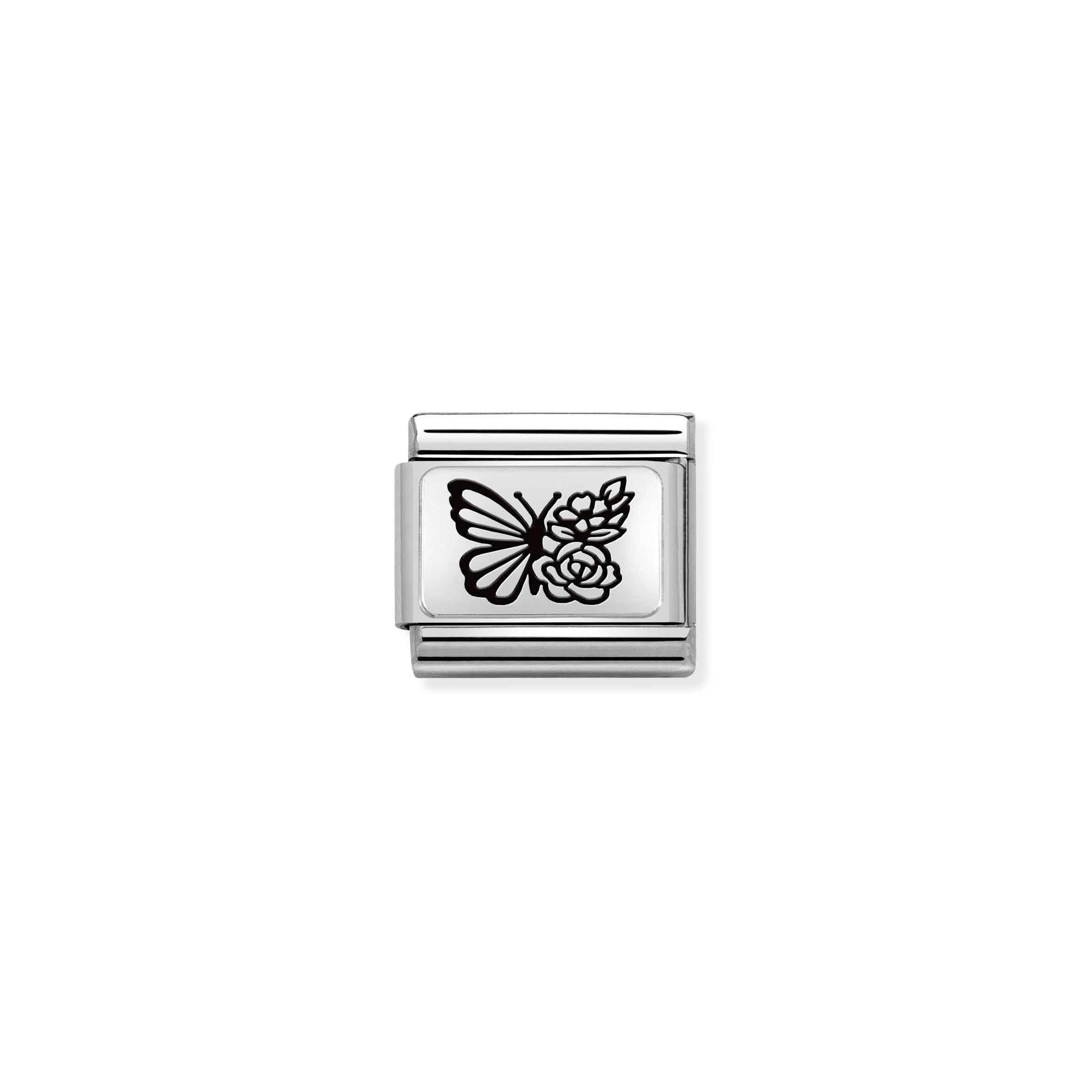 Nomination Composable Classic Butterfly with Flowers Link