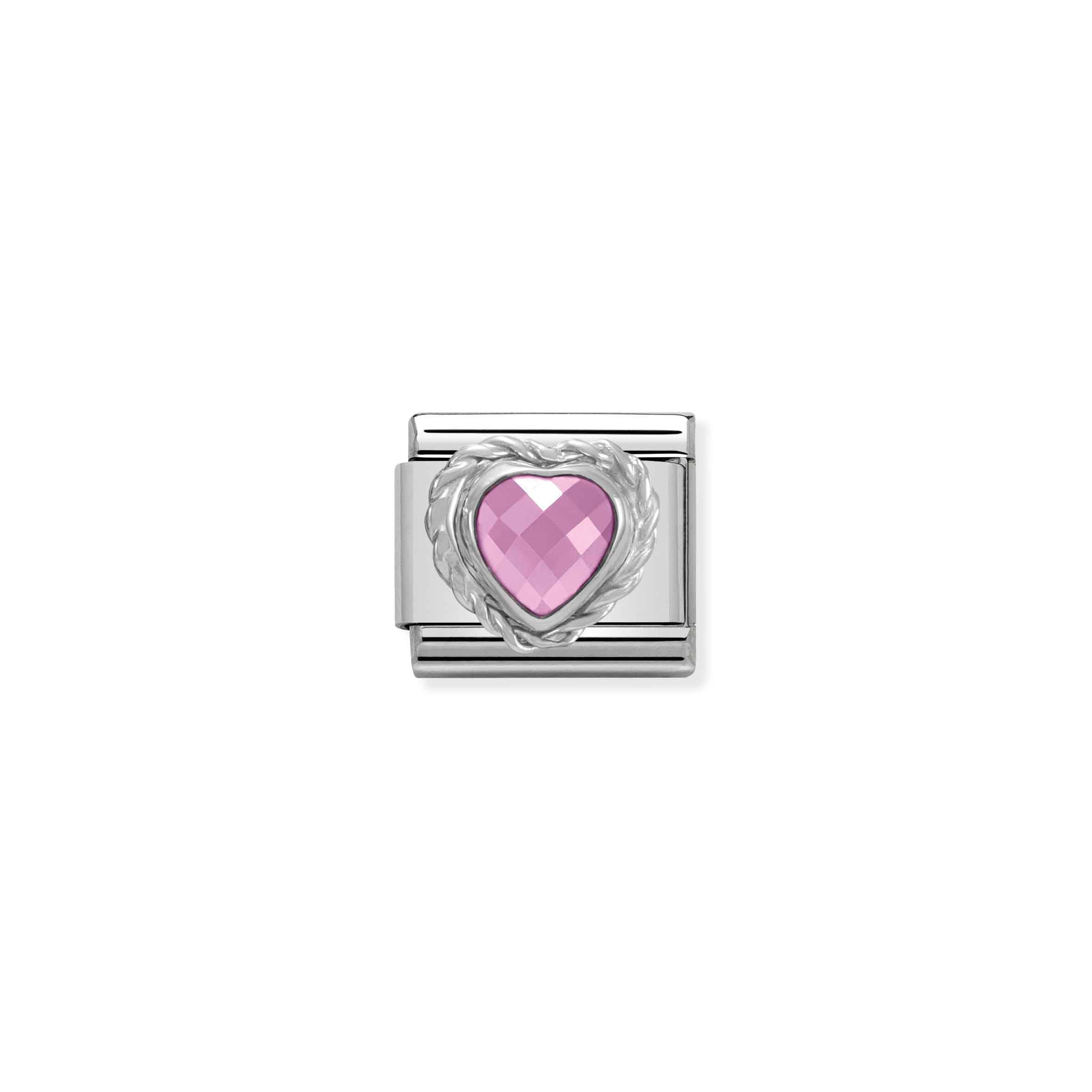 Nomination Composable Classic Pink Faceted Heart Charm Link