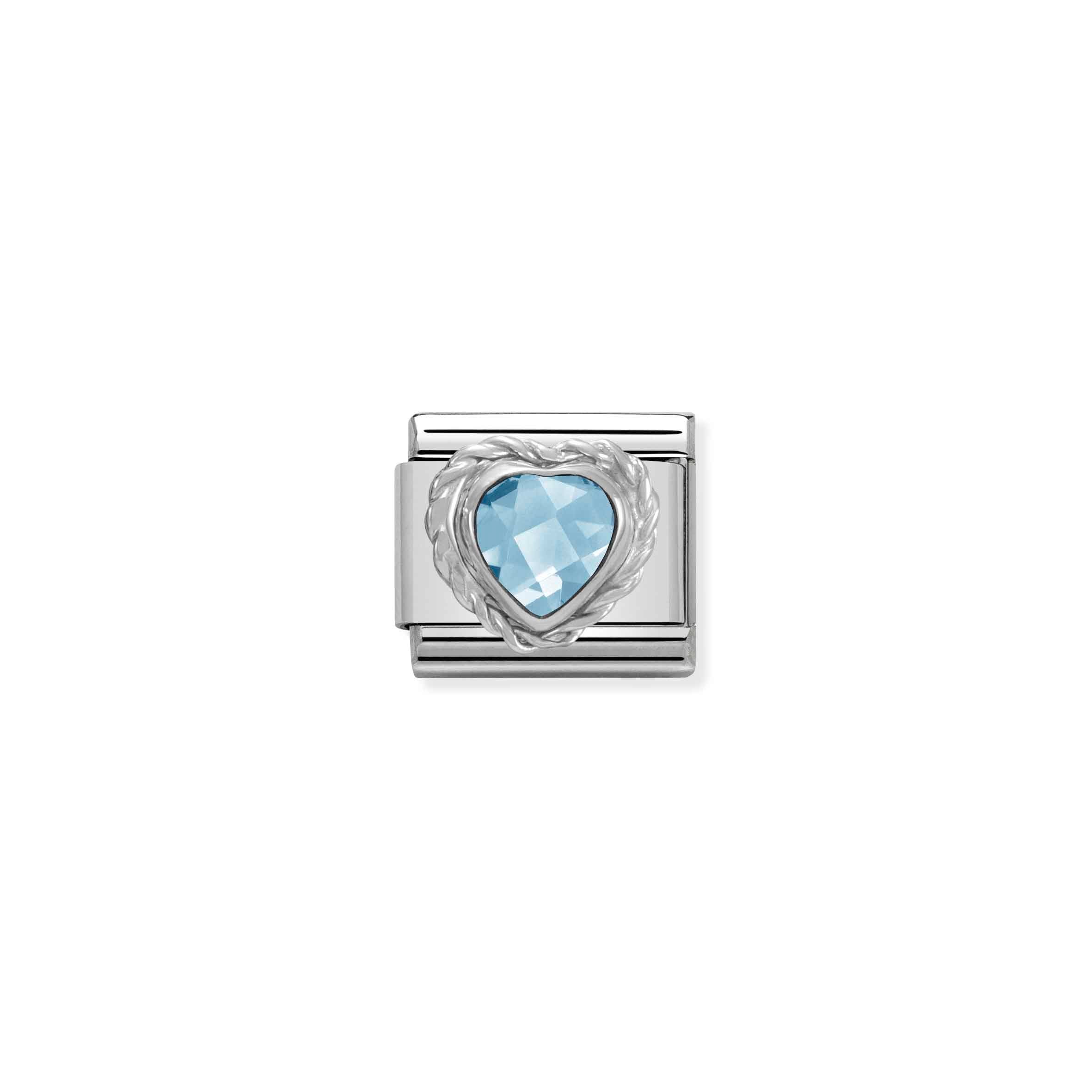 Nomination Composable Classic Light Blue Faceted Heart Charm