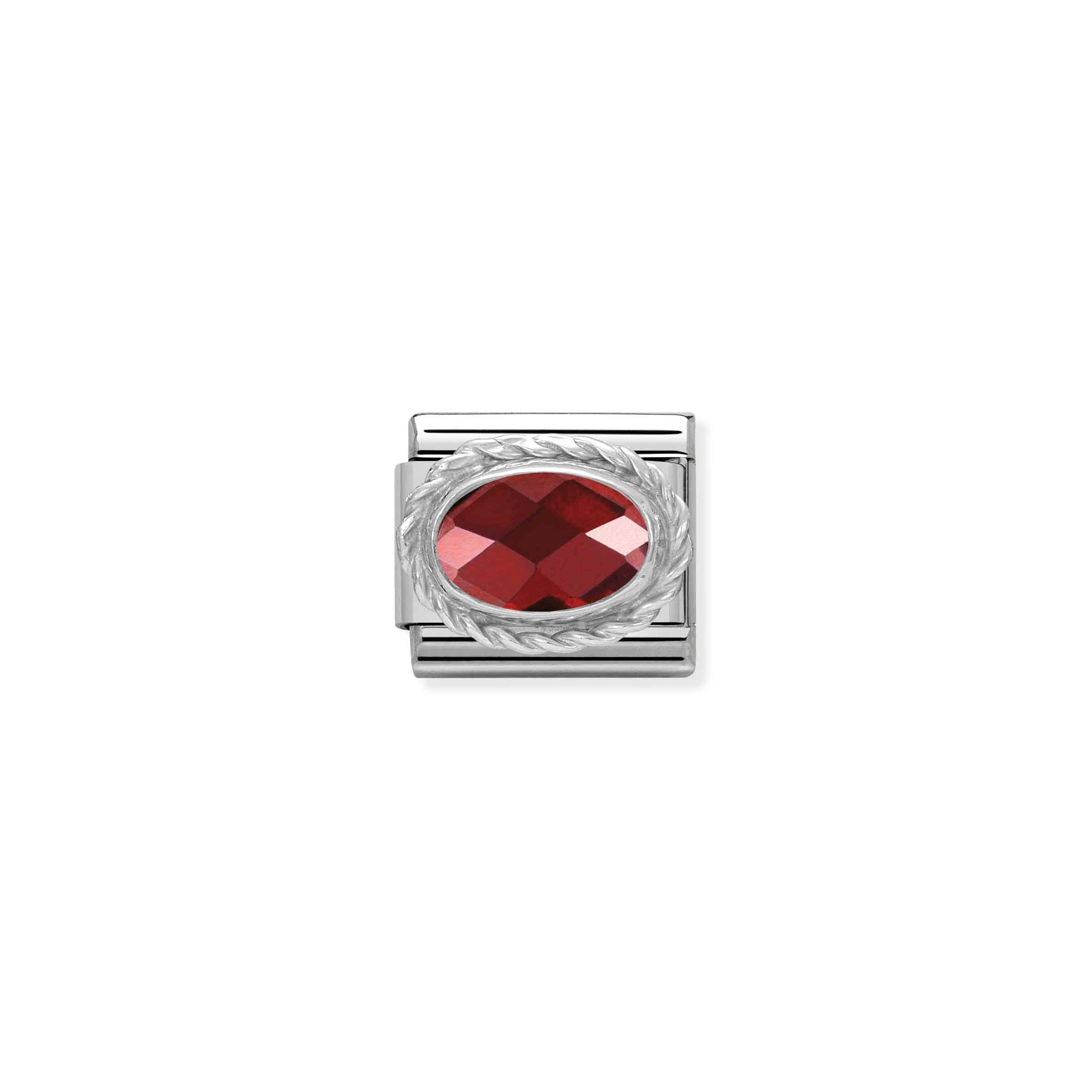 Nomination Composable Classic Red Oval Faceted Cubic Zirconia Charm