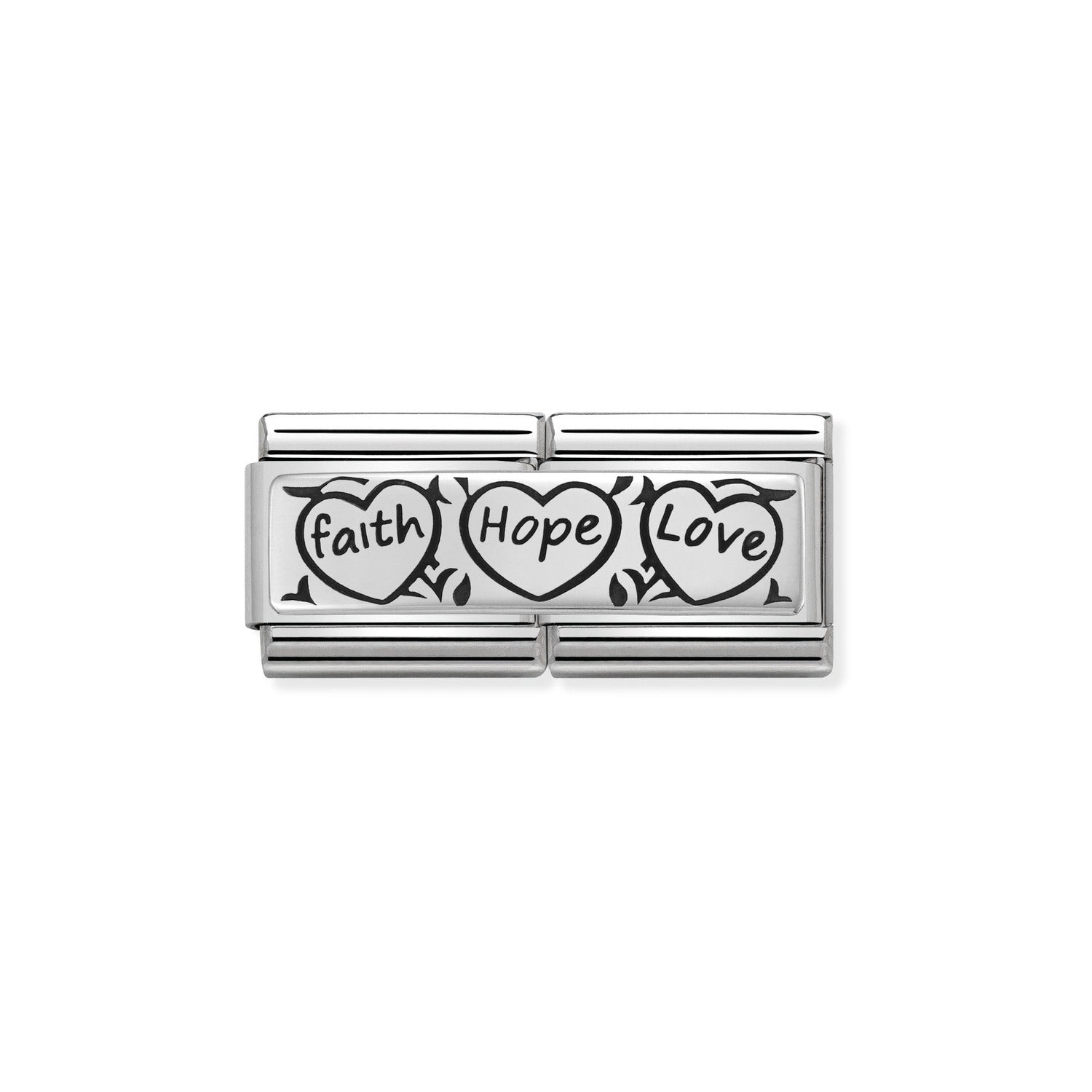 Nomination Composable Classic Faith, Hope & Love Engraved Link