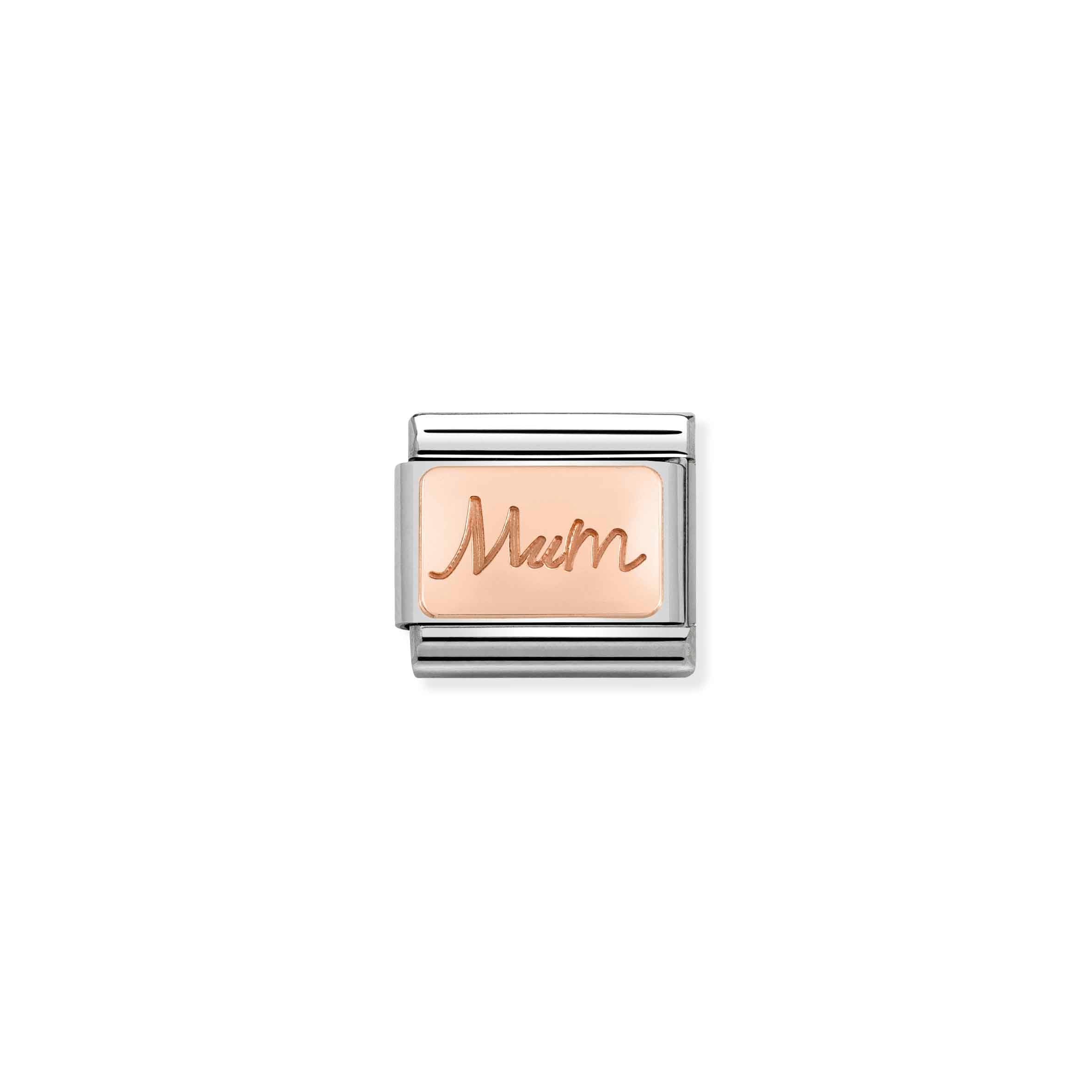 Nomination Composable Classic 'Mum' Plate, Stainless Steel & Rose Gold